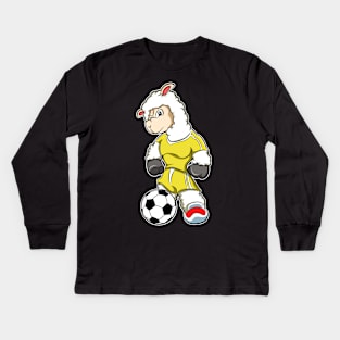 Alpaca as Soccer player with Soccer ball Kids Long Sleeve T-Shirt